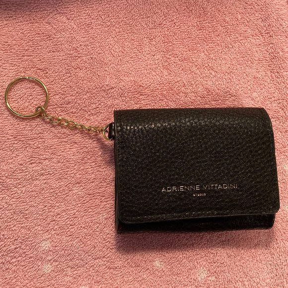 ADRIENNE VITTADINI Studio WALLET/COIN PURSE-Black with Snap & Keychain-GUC - Picture 7 of 8